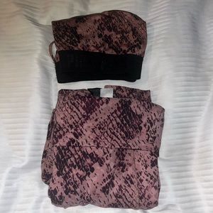 Victoria Secret Pink workout outfit.